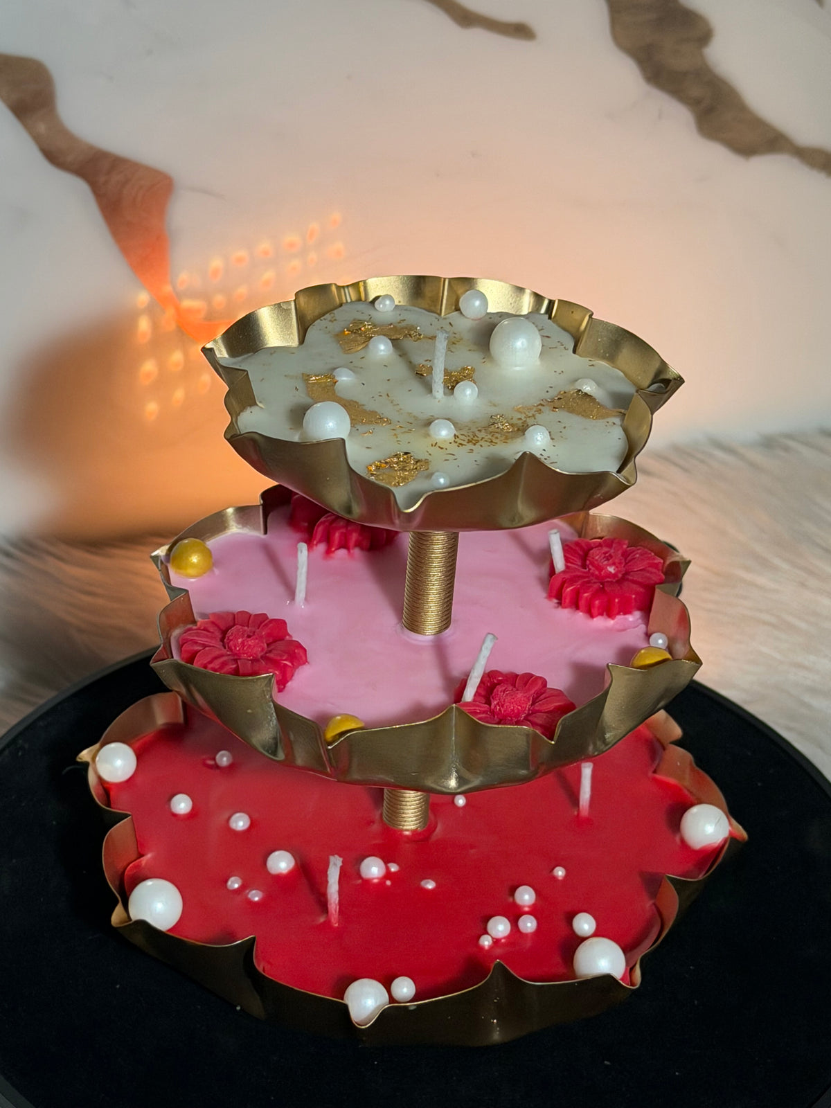 Urli three-tier candle