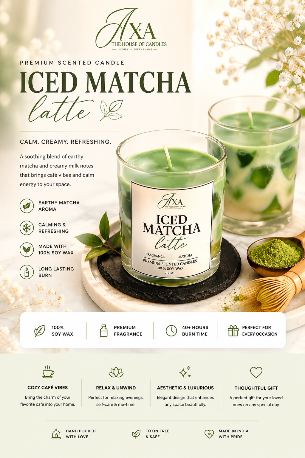 ICED MATCHA LATTE {GLASS CANDLE}