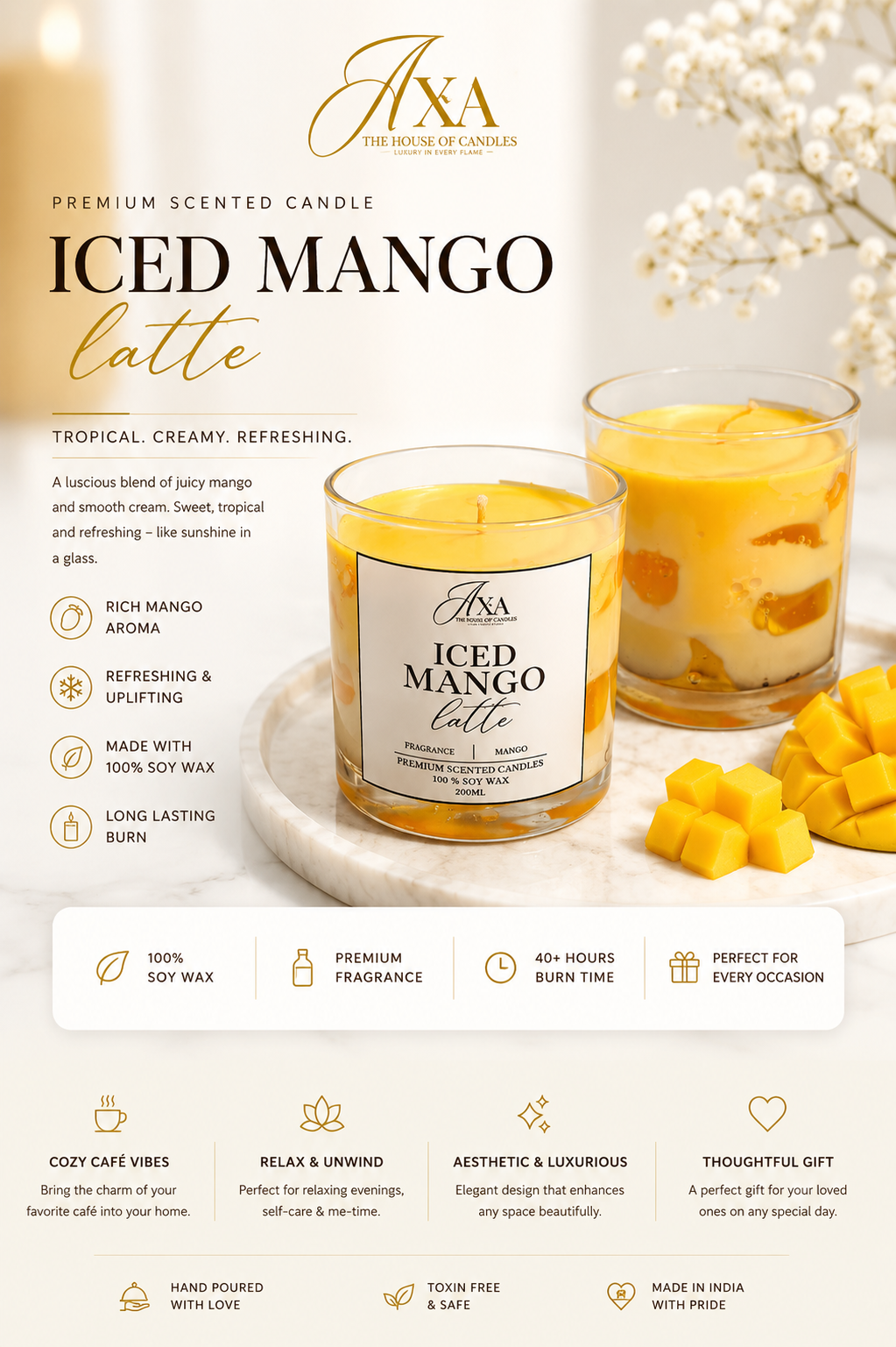 ICED MANGO LATTE {GLASS CANDLE}