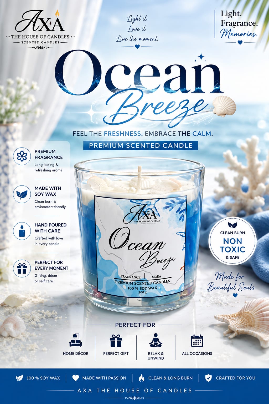 OCEAN BREEZE {GLASS CANDLE}