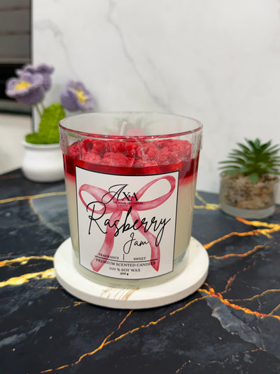 RASPBERRY JAM {GLASS CANDLE}