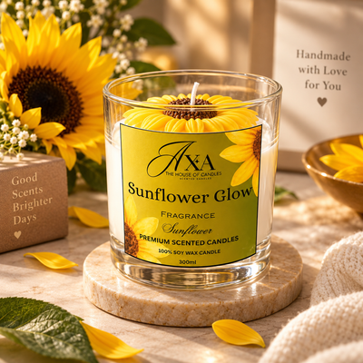 Sunflower Glow (Glass Candle)