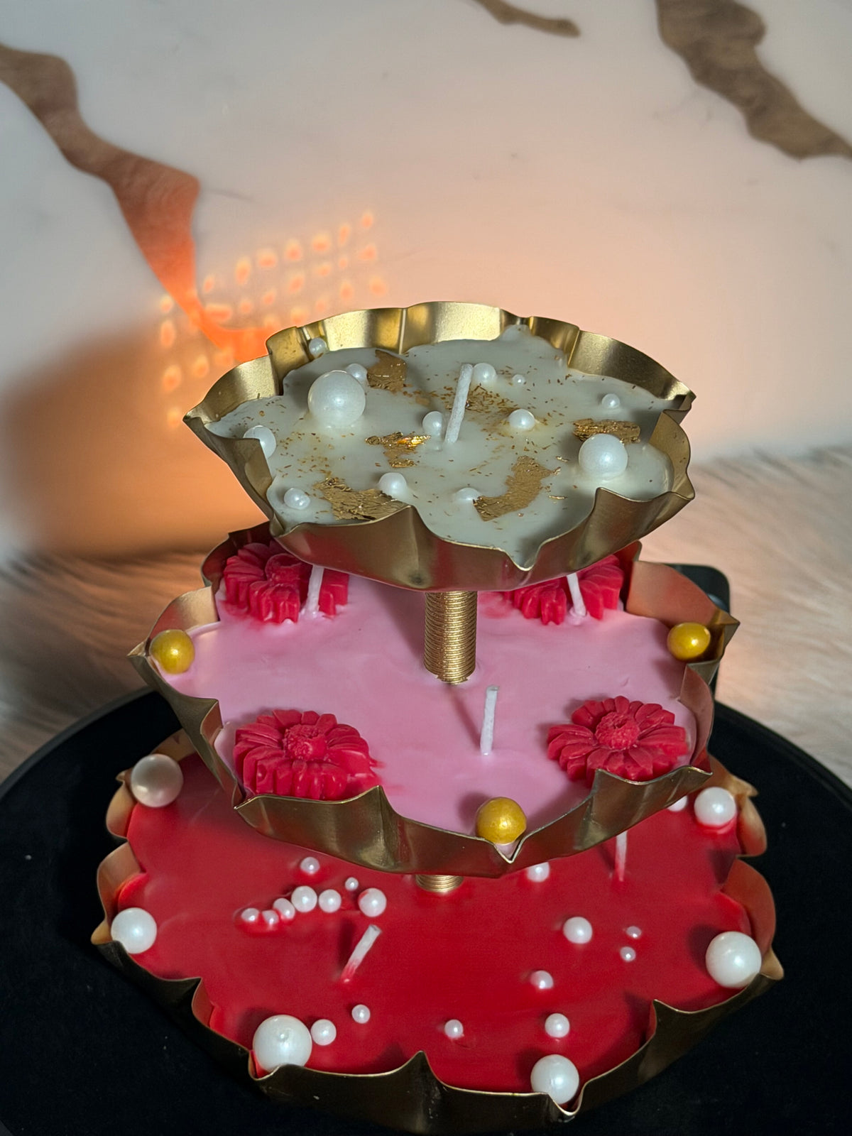 Urli three-tier candle
