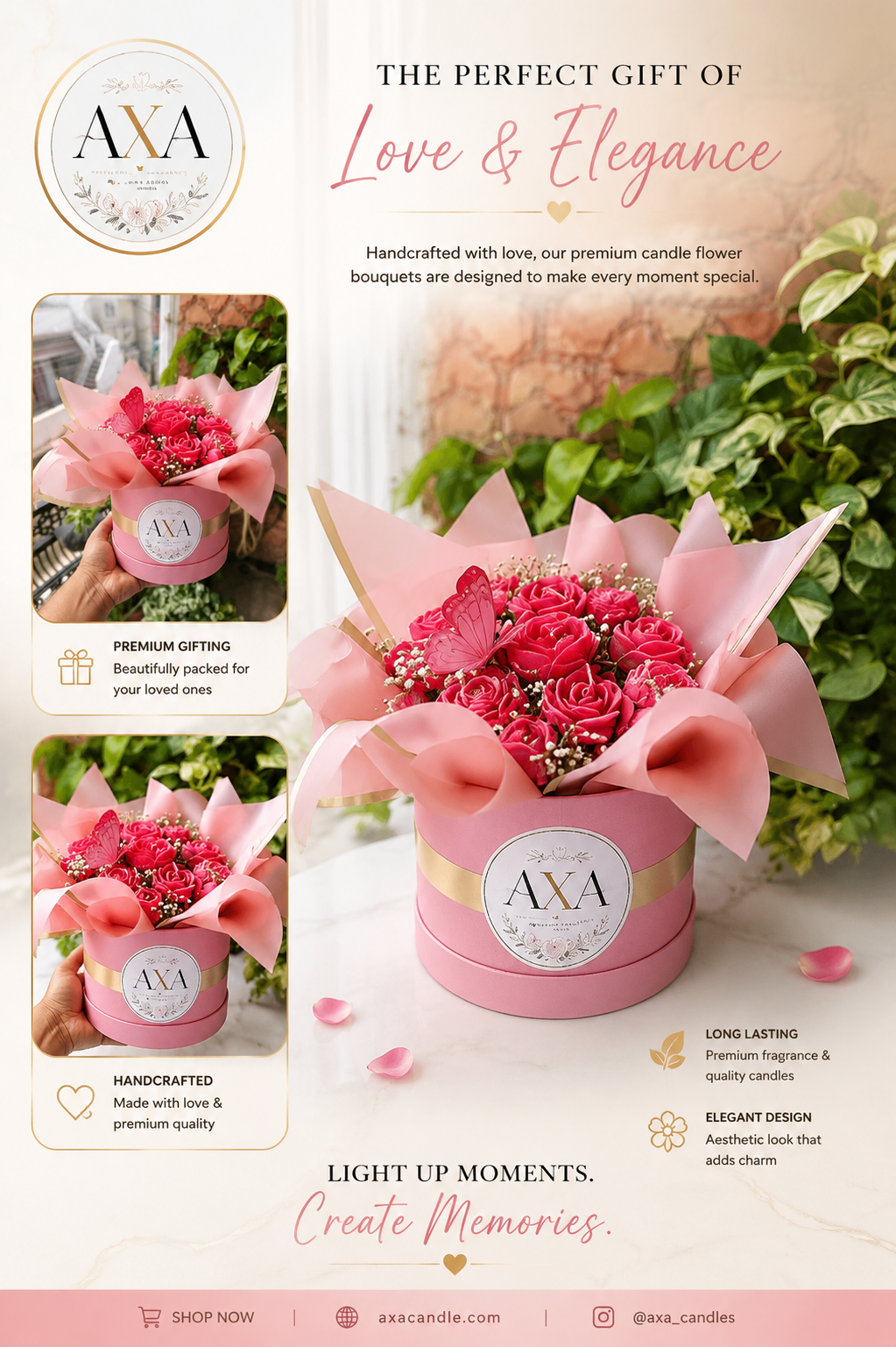 FLOWER CANDLE BOUQUET {PINK)