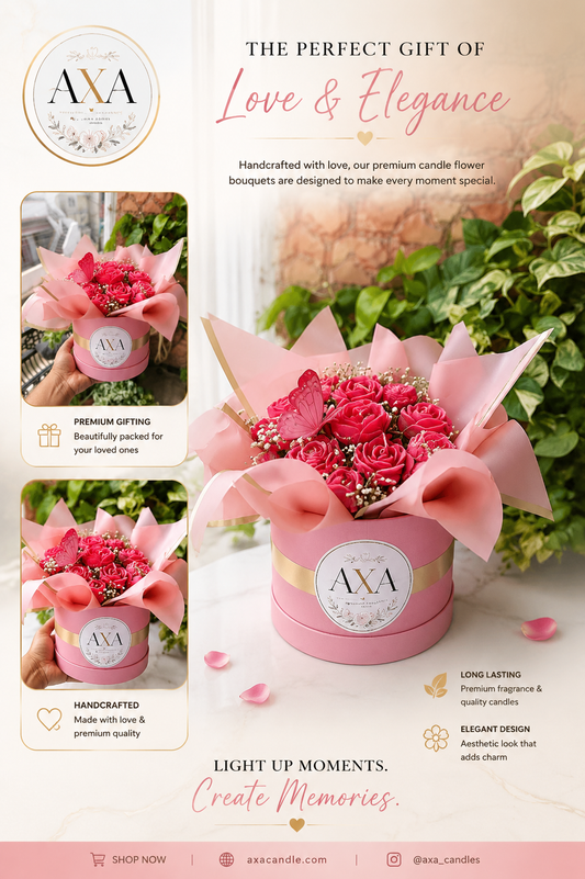 FLOWER CANDLE BOUQUET {PINK)